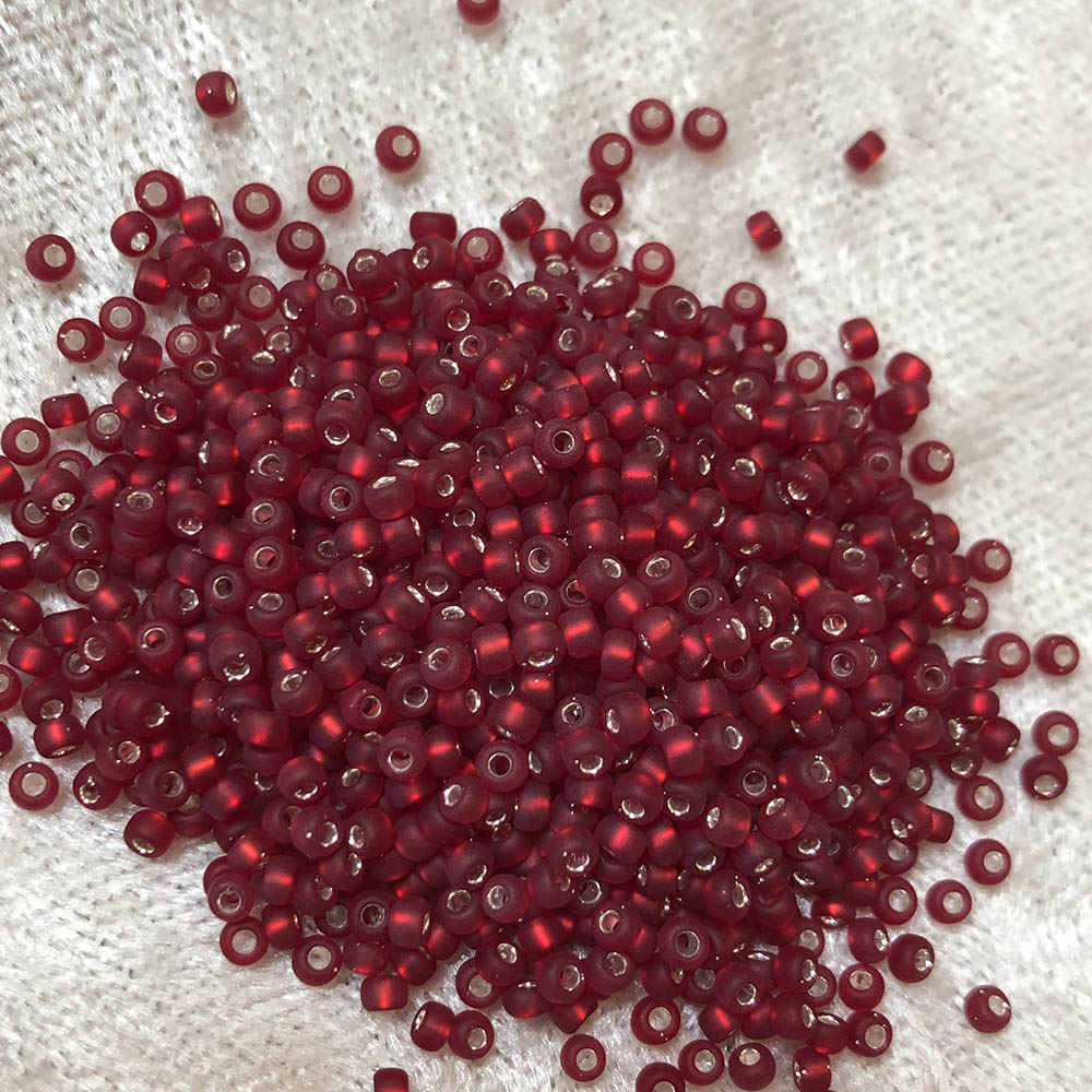 11/0 Frosted Silver Lined Ruby Red F11 Japanese Seed Beads