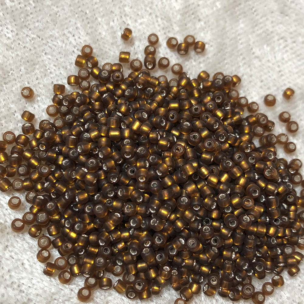 11/0 Frosted Silver Lined Light Brown F5 Japanese Seed Beads