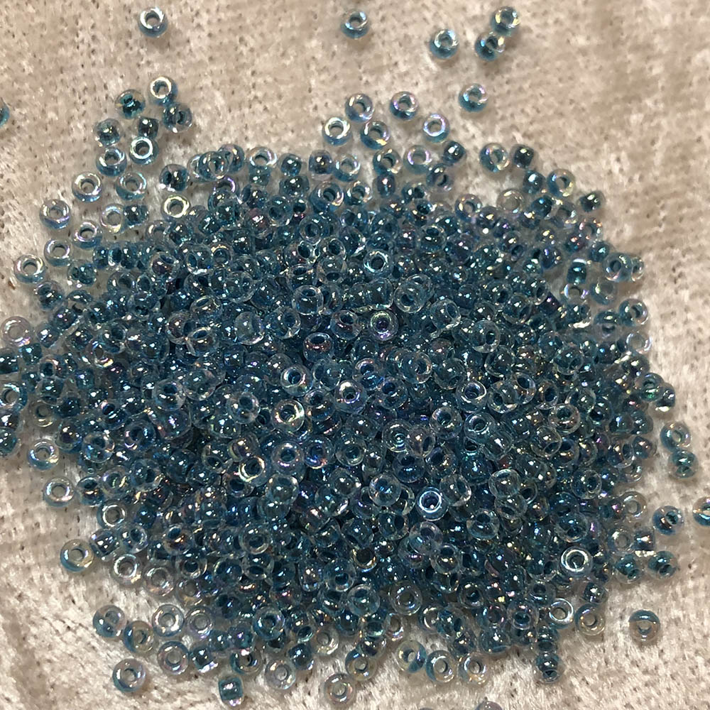 11/0 Marine Blue Lined Crystal AB 279 Japanese Seed Beads