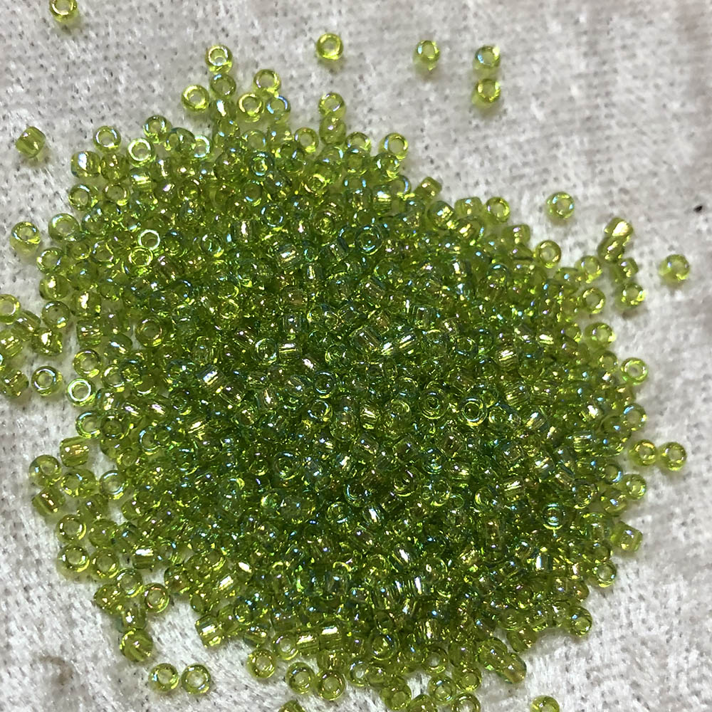 11/0 Transparent Light Olivine AB 258 Japanese Seed Beads