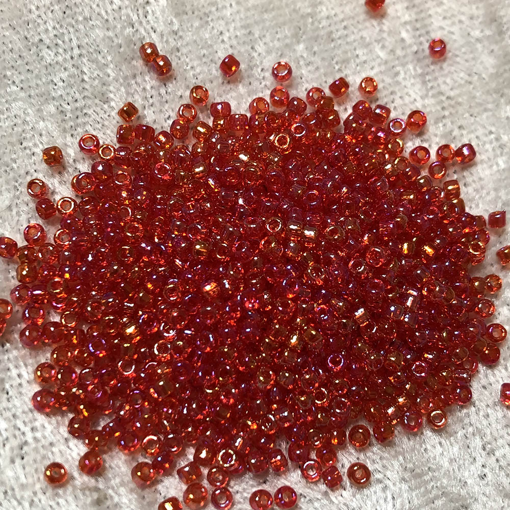 11/0 Transparent Red AB 254 Japanese Seed Beads