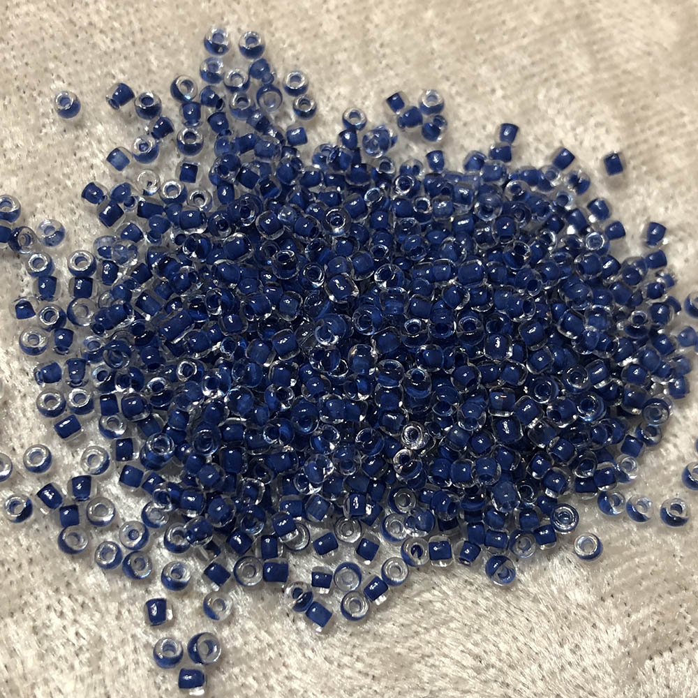 11/0 Blue Lined Crystal 223A Japanese Seed Beads