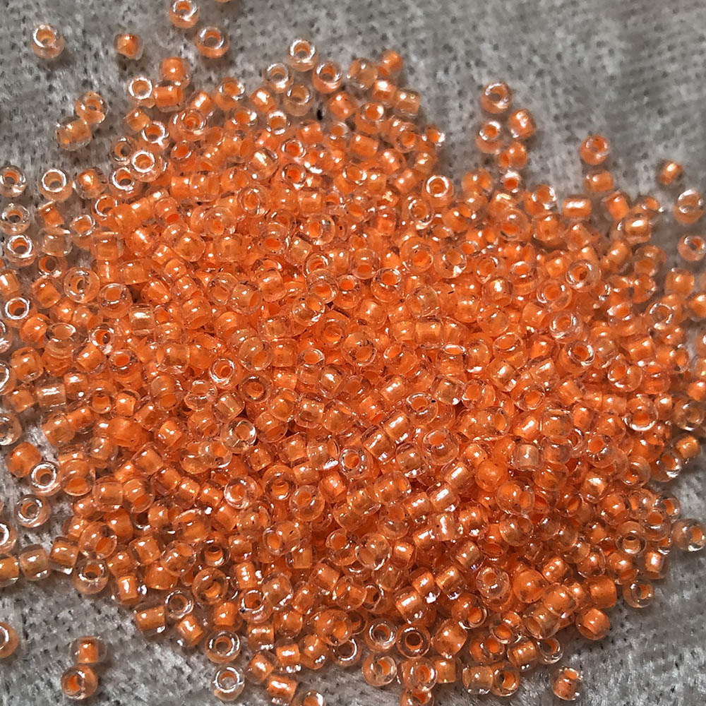 11/0 Light Neon Orange Lined Crystal 205 Japanese Seed Beads