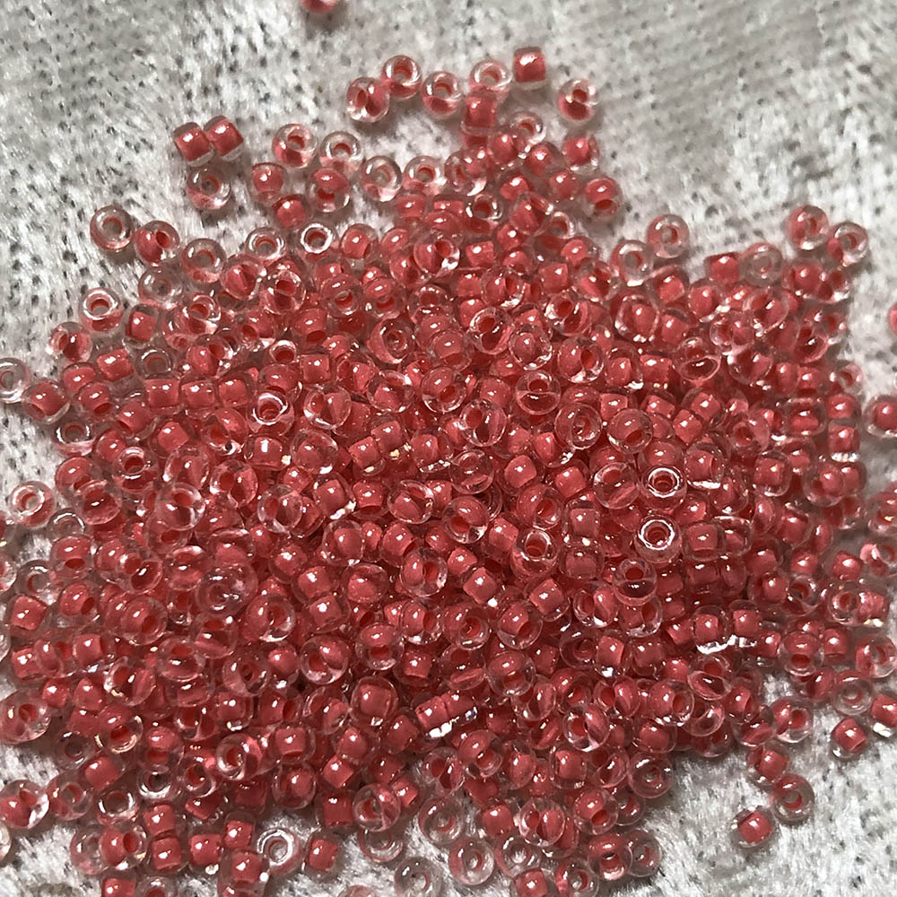 11/0 Coral Lined Crystal 204 Japanese Seed Beads