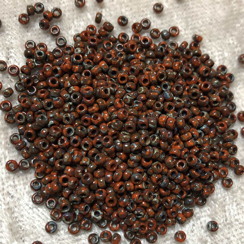 11/0 Opaque Orange Picasso 4520 Japanese Seed Beads