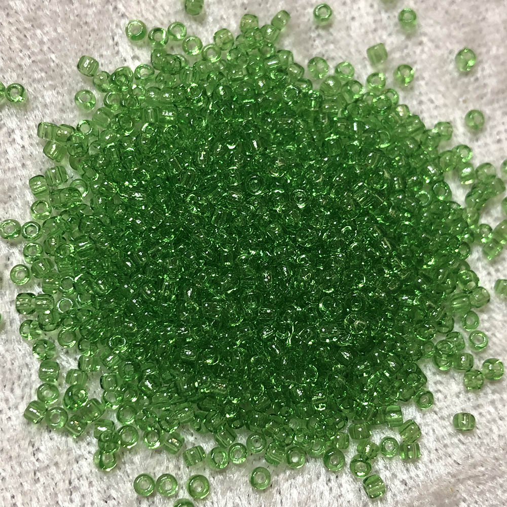 11/0 Transparent Leaf Green 145 Japanese Seed Beads