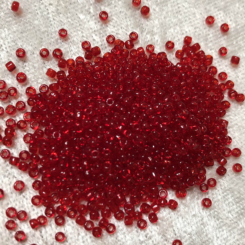 11/0 Transparent Red Orange 140 Japanese Seed Beads