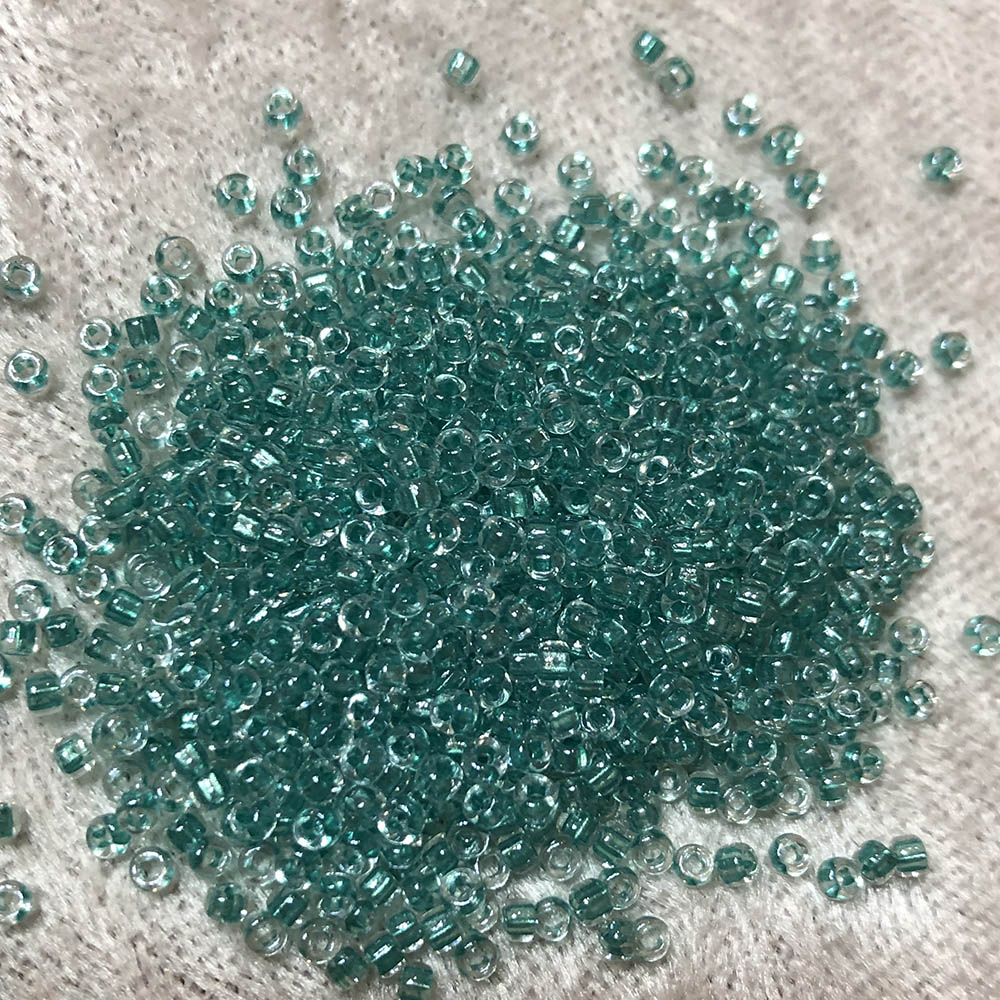 11/0 Transparent Light Teal Colorlined 708 Japanese Seed Beads