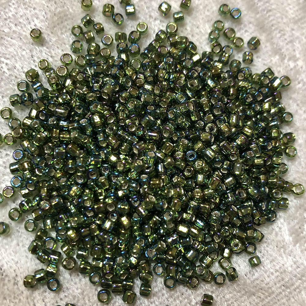 11/0 Silver Lined Rainbow Olive 650 Japanese Seed Beads