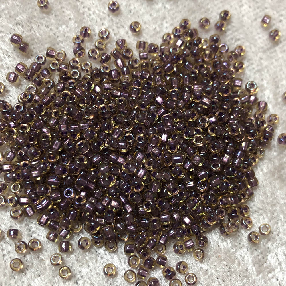 11/0 Transparent Amethyst Lined Topaz Crystal Iris 701A Japanese Seed Beads