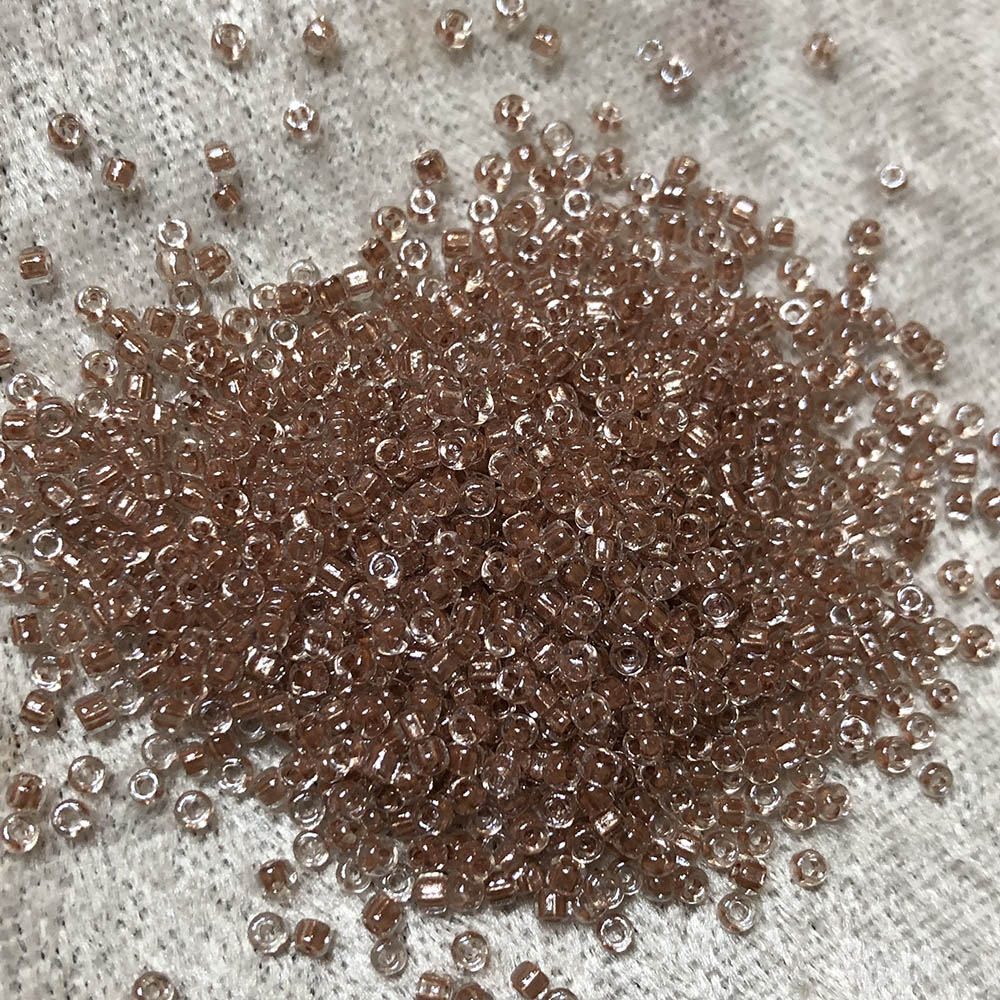 11/0 Transparent Metallic Tan Rose Crystal 705 Seed Beads