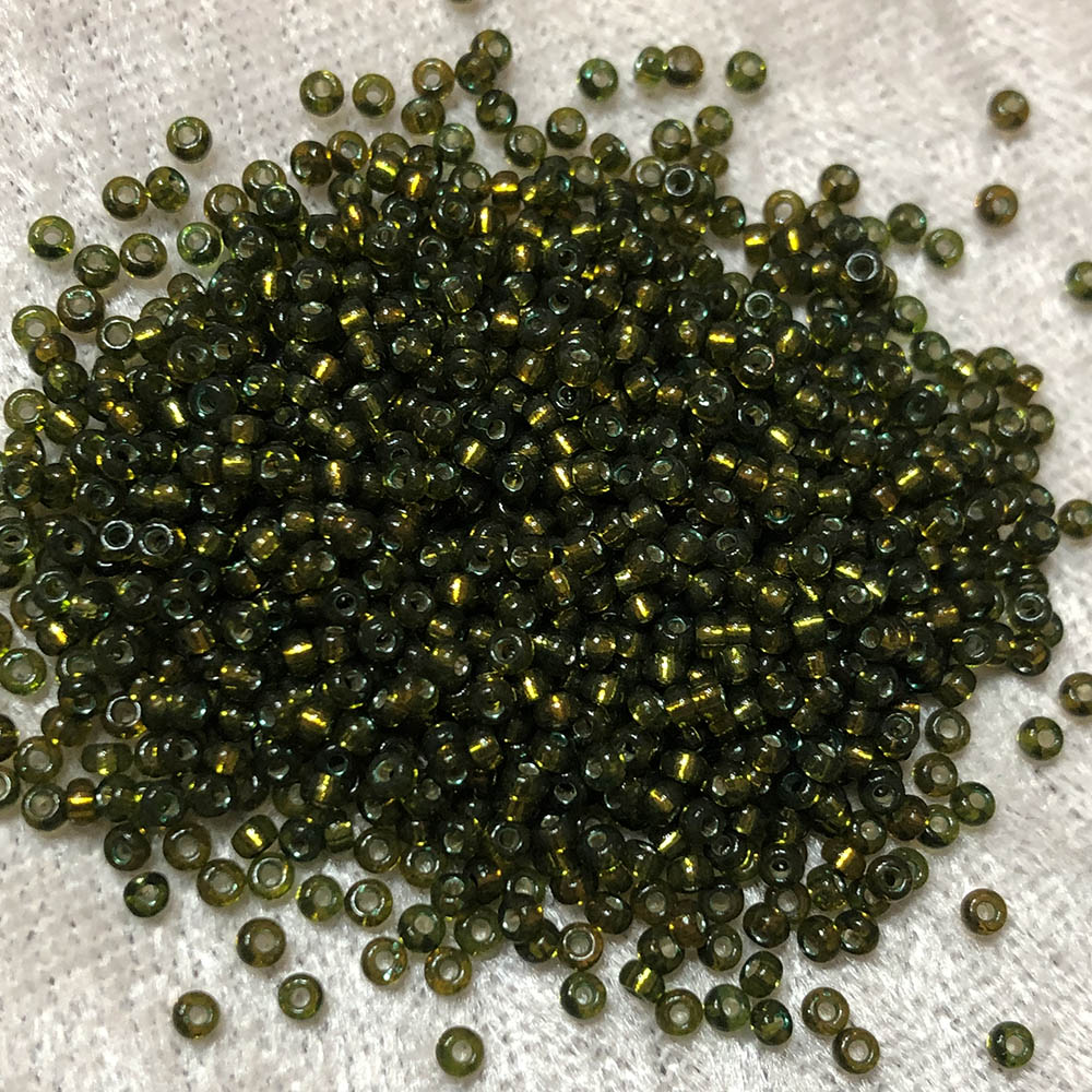 11/0 Silver Lined Olive Green 49 Japanese Seed Beads