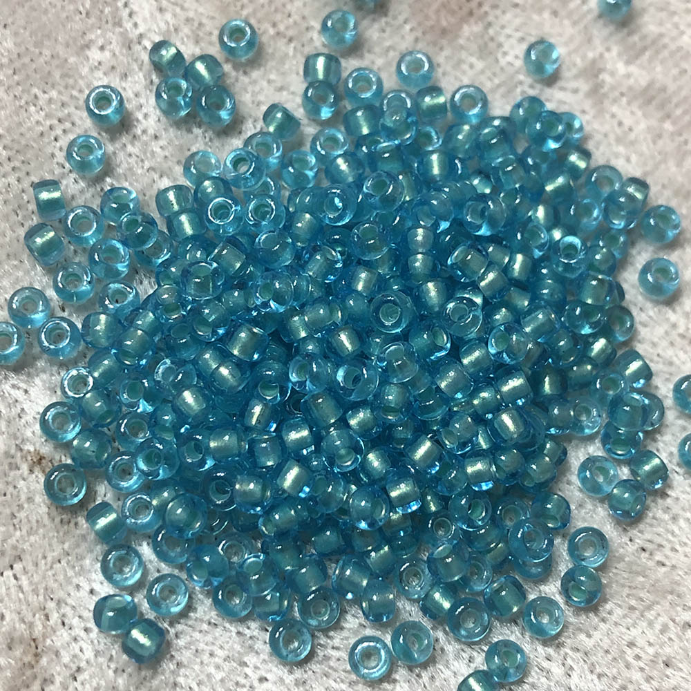 8/0 Shimmer Colorlined Aqua 783 Japanese Seed Beads