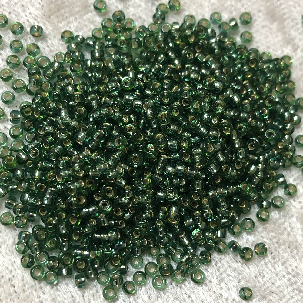 11/0 Gold Lined Forest Green 38 Japanese Seed Beads