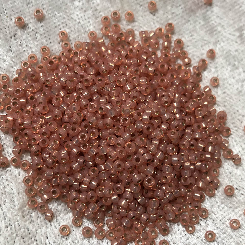 11/0 Gold Lined Pink Salmon Opal 582 Japanese Seed Beads