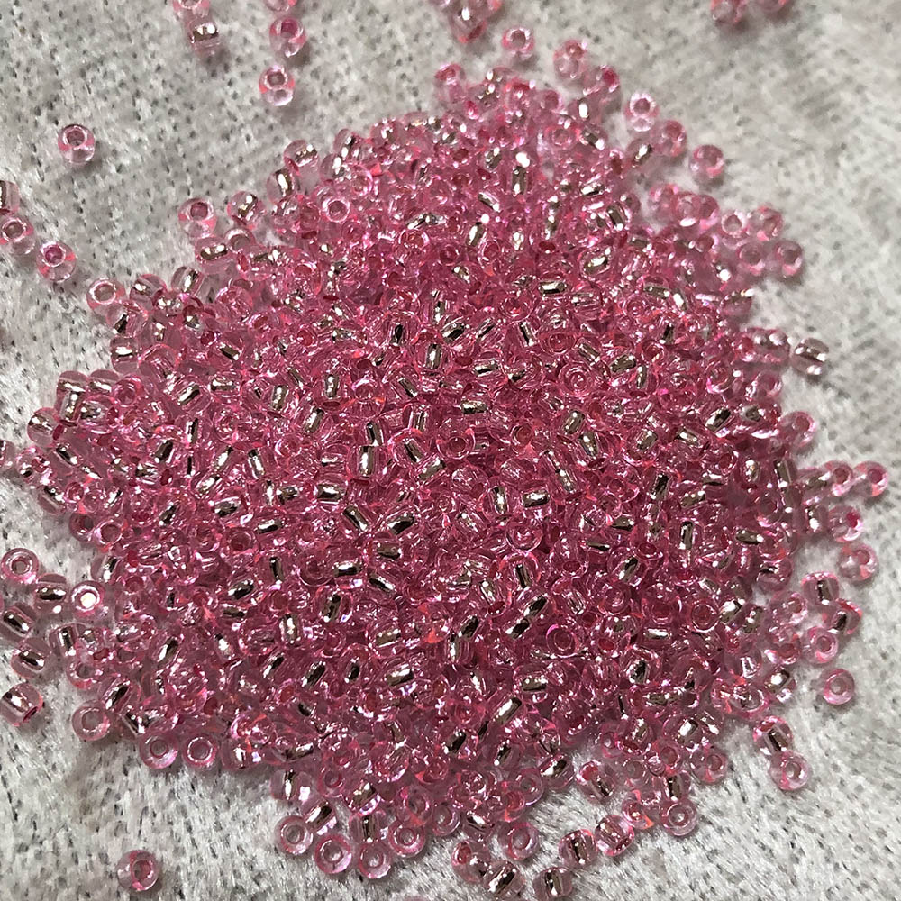 11/0 Transparent Pink Silver Lined 22A Japanese Seed Beads