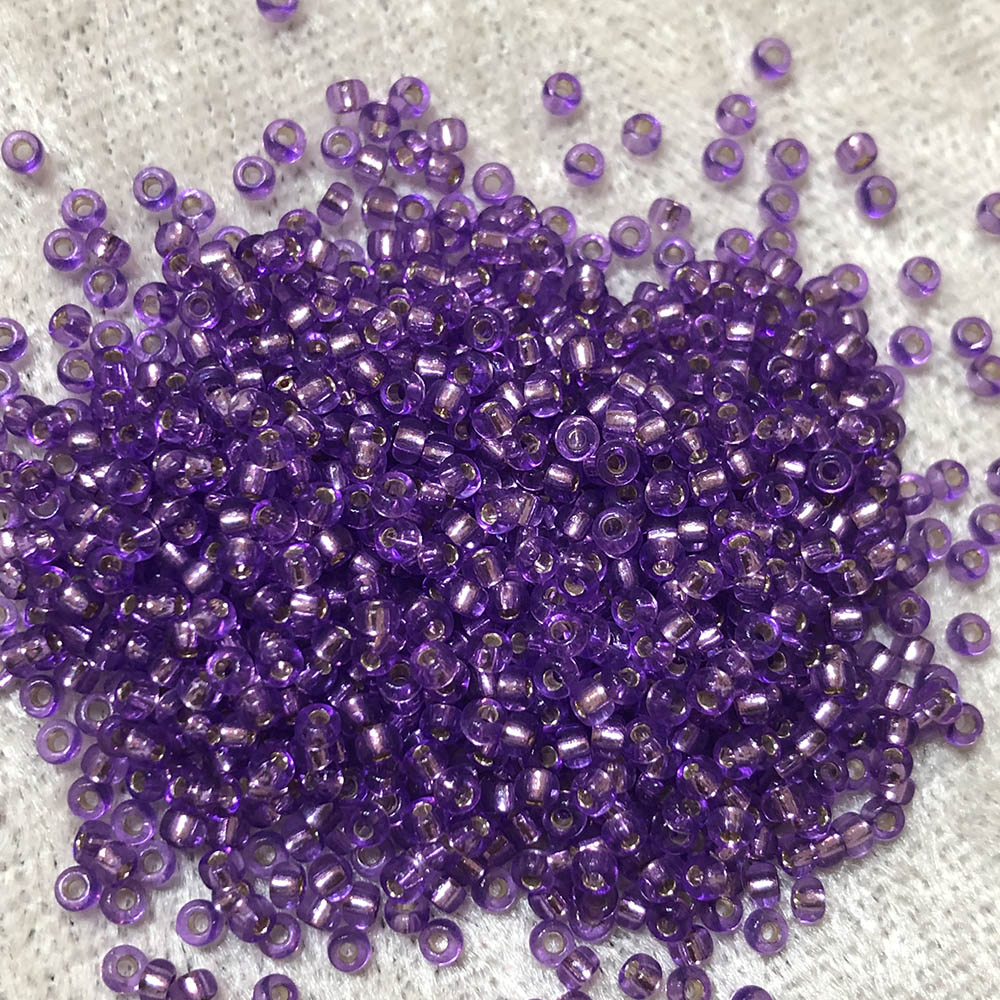 11/0 Transparent Silver Lined Purple 25 Japanese Seed Beads