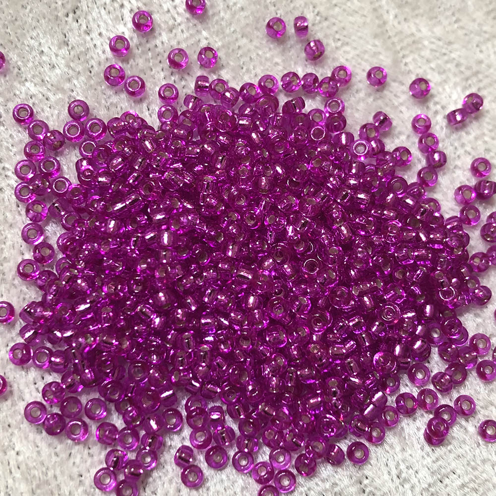 11/0 Transparent Silver Lined Fuchsia 23A Japanese Seed Beads