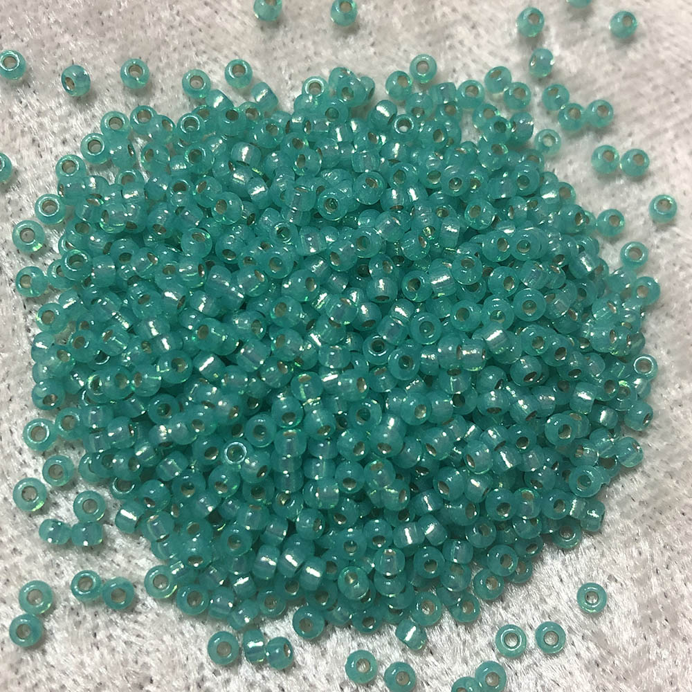 11/0 Silver Lined Transparent Alabaster Aqua Green 572 Japanese Seed Beads