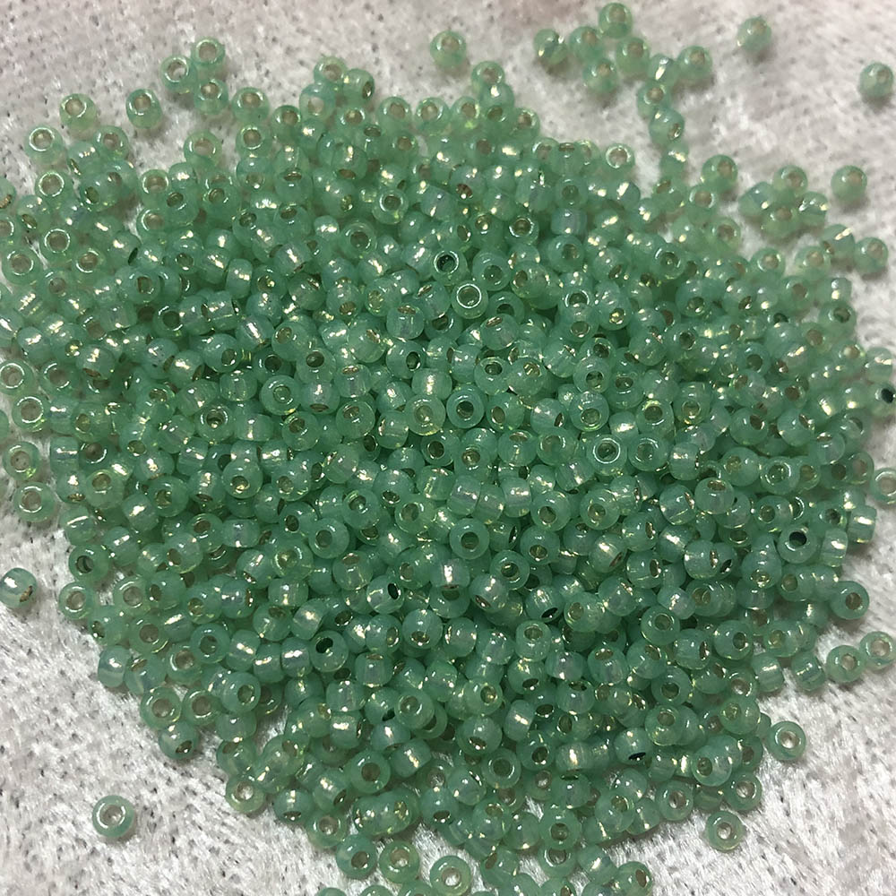 11/0 Gold Lined Waxy Light Green 572A Japanese Seed Beads