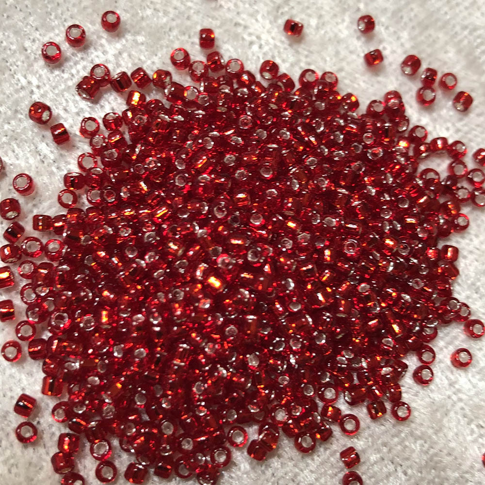 11/0 Transparent Silverlined True Red 11 Japanese Seed Beads