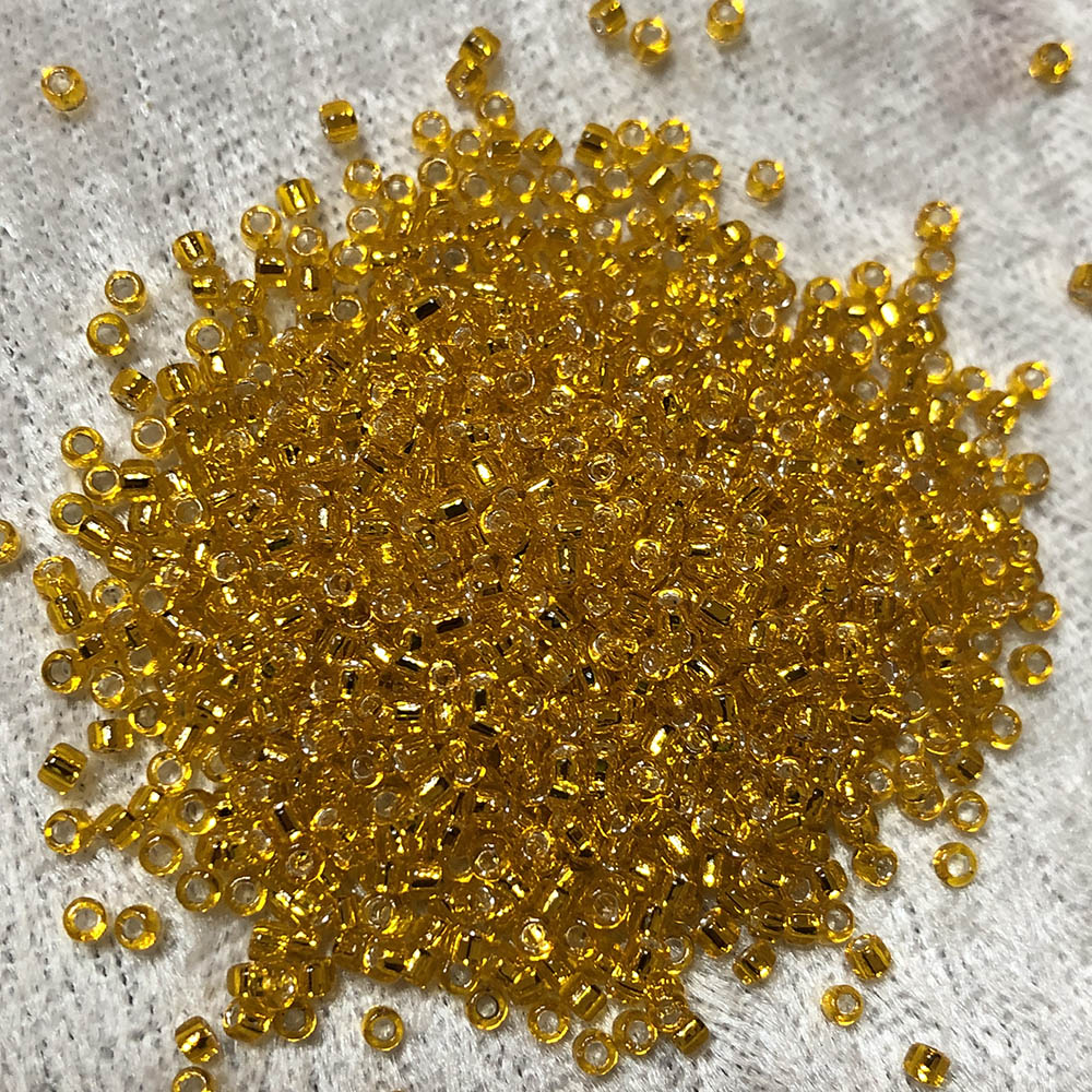 11/0 Silver Lined Amber Yellow 7 Japanese Seed Beads