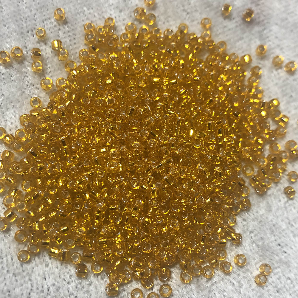 11/0 Transparent Silver Lined Gold 8 Japanese Seed Beads