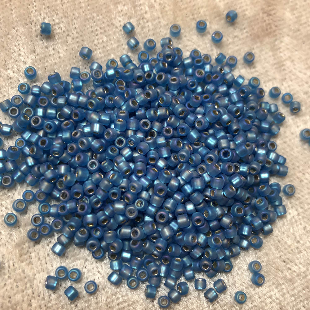 11/0 Silverlined AB Matte Aqua F633 Japanese Seed Beads