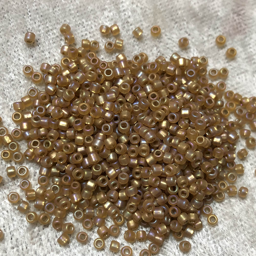 11/0 Frosted Topaz Silverlined AB F634 Japanese Seed Beads