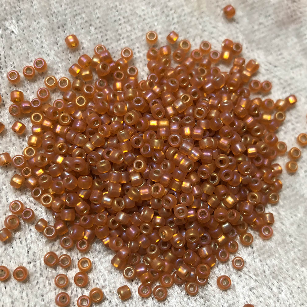 11/0 Silver Lined Frosted Orange AB F637A Japanese Seed Beads