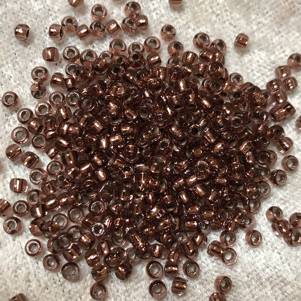 8/0 Silver Lined Transparent Brown 465E Japanese Seed Beads