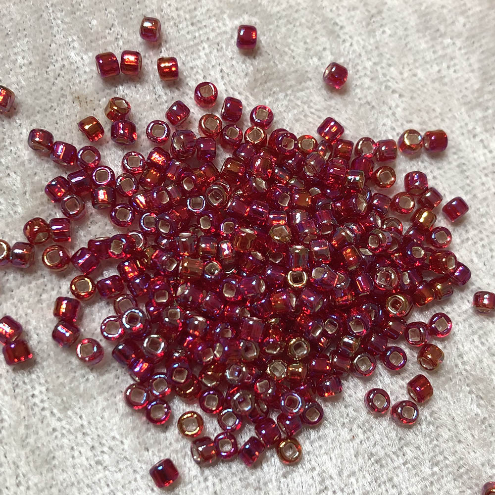 8/0 Silver Lined Ruby AB 638 Japanese Seed Beads