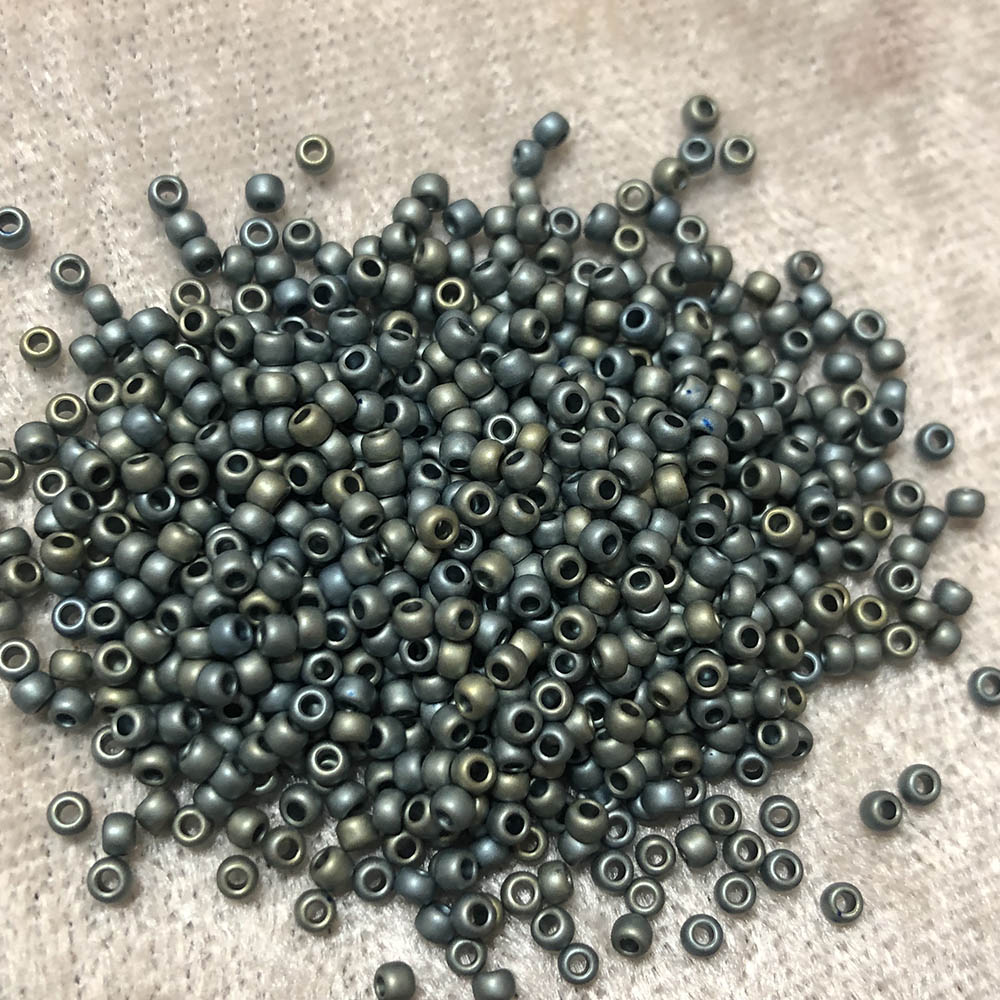 11/0 Frosted Blue Grey Metallic F460Q Japanese Seed Beads