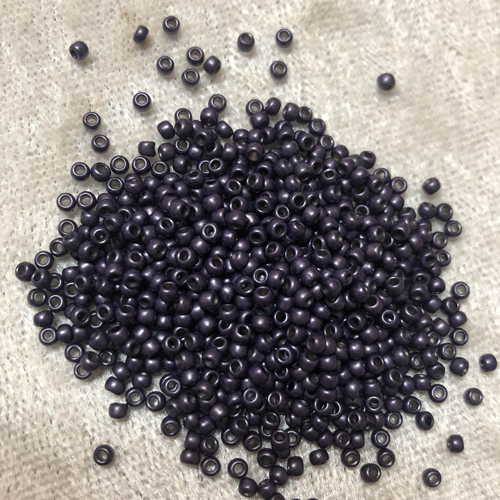 11/0 Frosted Dark Metallic Eggplant F464J Japanese Seed Beads