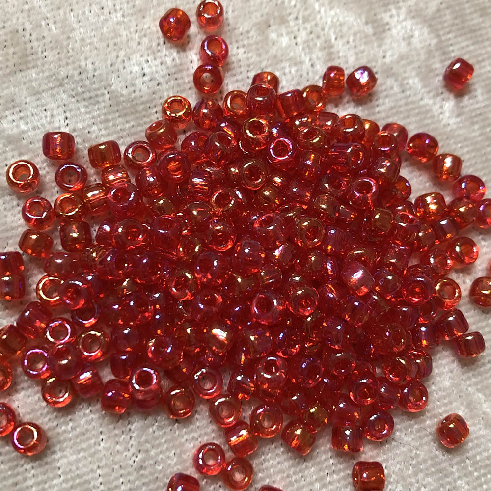 6/0 Transparent Red AB 254 Japanese Seed Beads