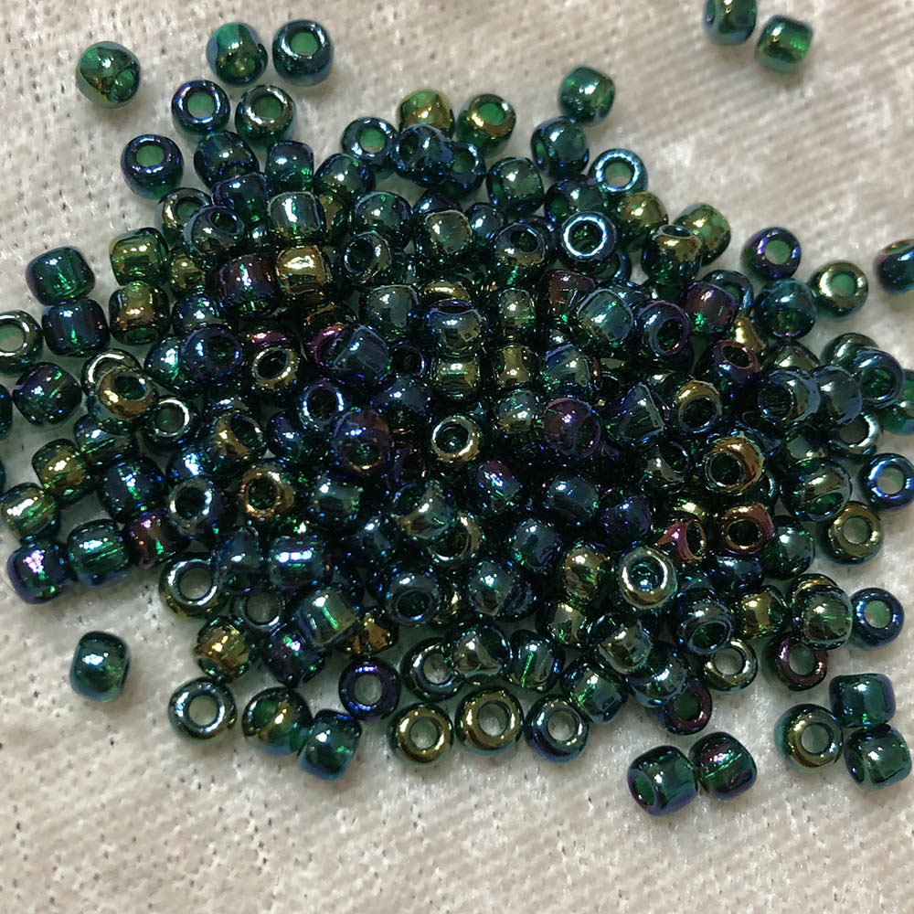 6/0 Transparent Rainbow Green AB 259A Japanese Seed Beads