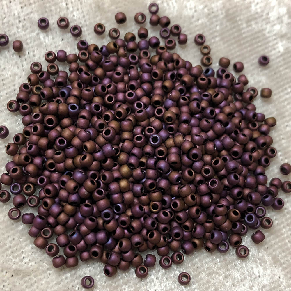 11/0 Frosted Metallic Cabernet AB F460A Japanese Seed Beads