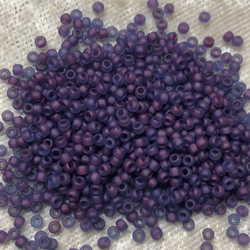 11/0 Frosted Matte Color Lined Fuchsia Dark Purple F399 Japanese Seed Beads