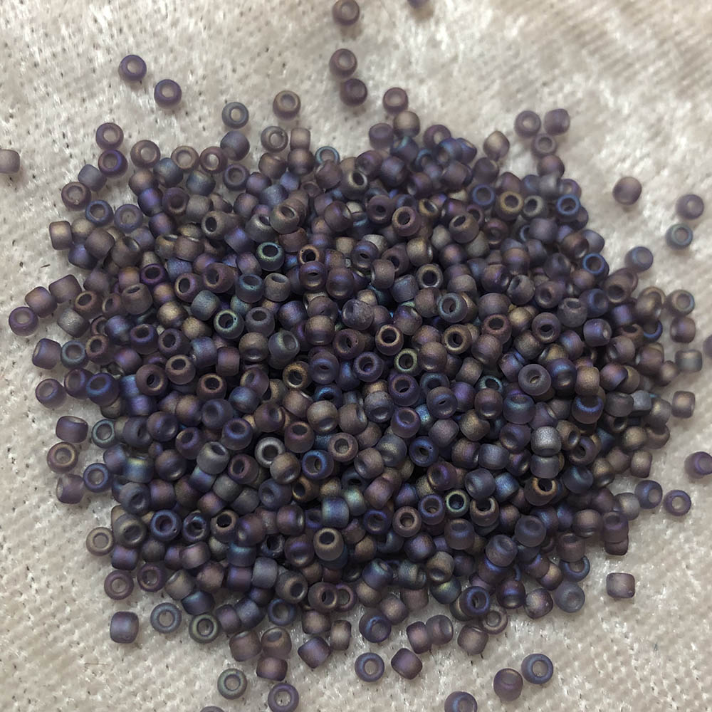 11/0 Frosted Iridescent Dark Purple F255 Japanese Seed Beads