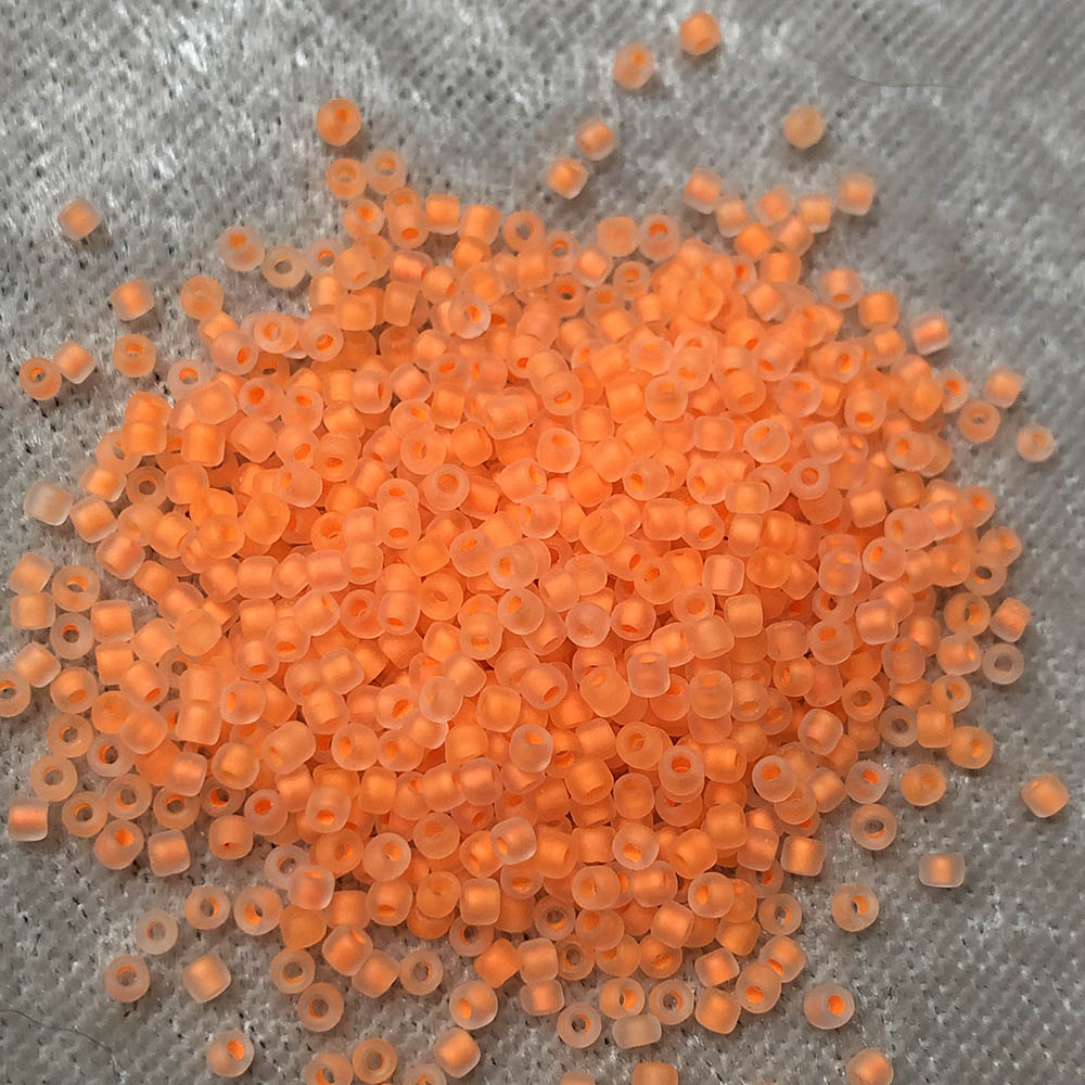 11/0 Light Orange Lined Neon Crystal Matte F205 Japanese Seed Beads