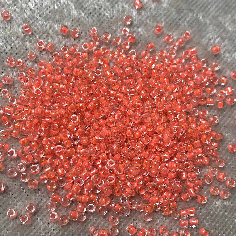 11/0 Neon Coral Lined Crystal 206 Japanese Seed Beads