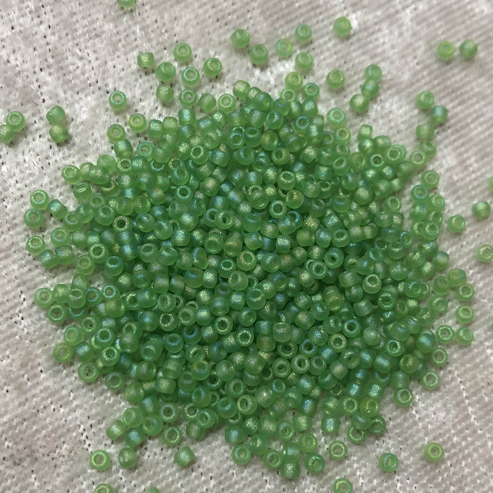 11/0 Transparent Green AB F258A Japanese Seed Beads