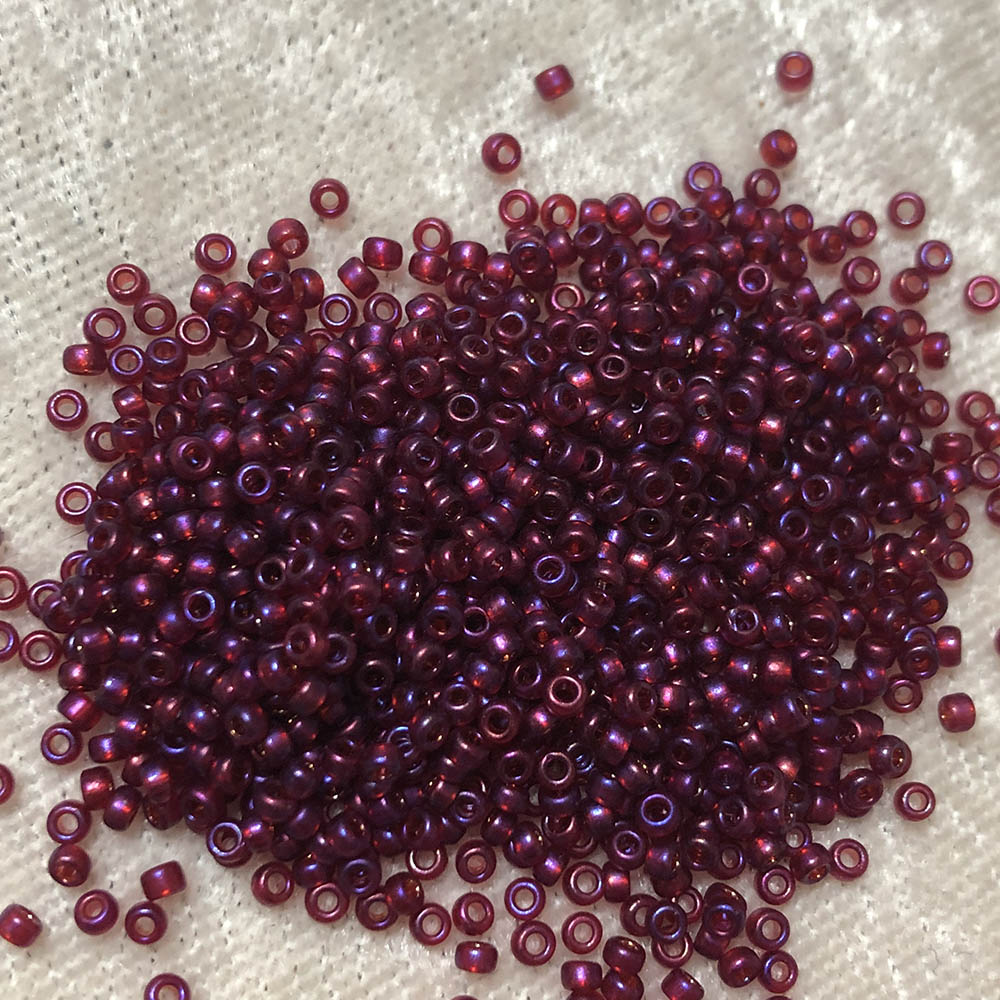 11/0 Transparent Dark Cranberry AB F299J Japanese Seed Beads