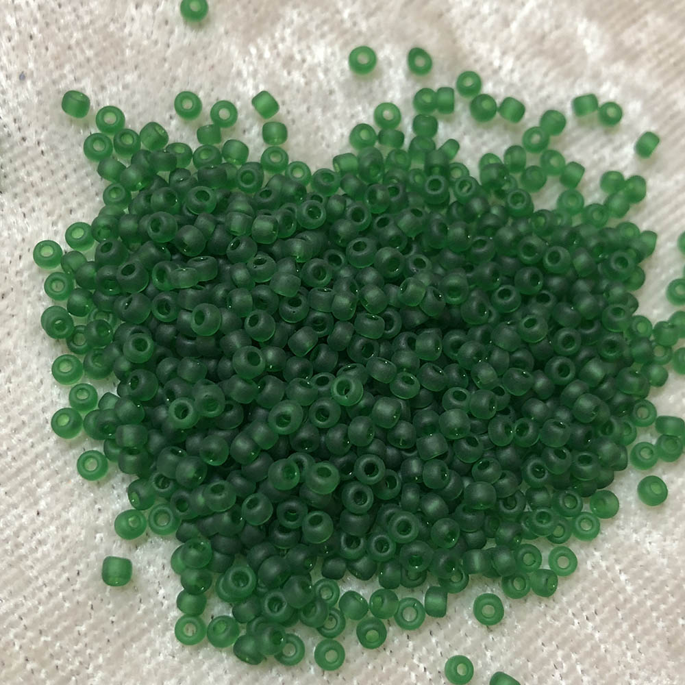 11/0 Frosted Transparent Dark Green F146 Japanese Seed Beads