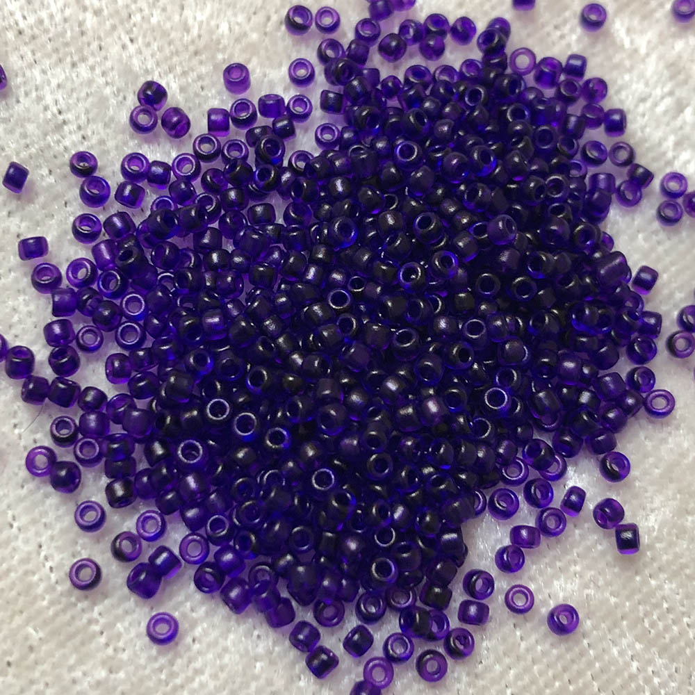 11/0 Frosted Transparent Dark Purple F153G Japanese Seed Beads