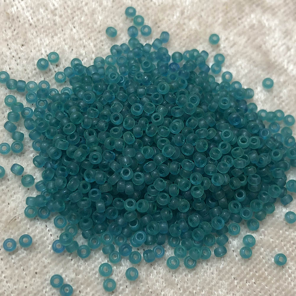 11/0 Frosted Transparent Teal Blue F154C Japanese Seed Beads