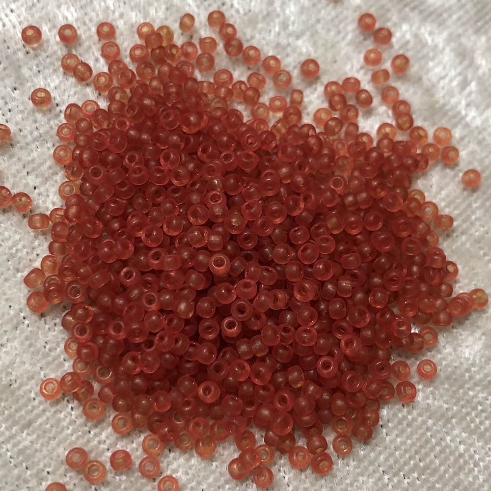 11/0 Transparent Frosted Carnelian F154A Japanese Seed Beads