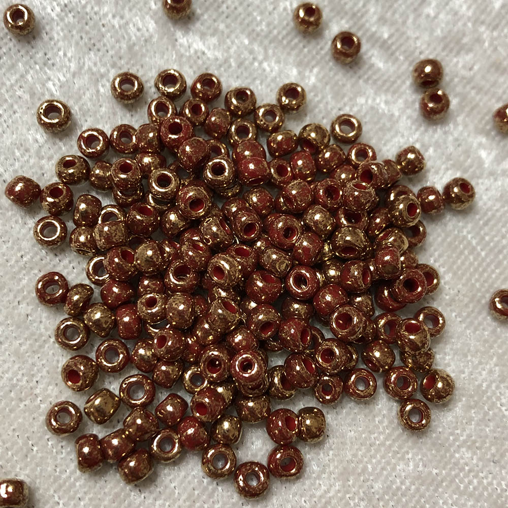 6/0 Gilded Marble Red 1708 Japanese Seed Beads