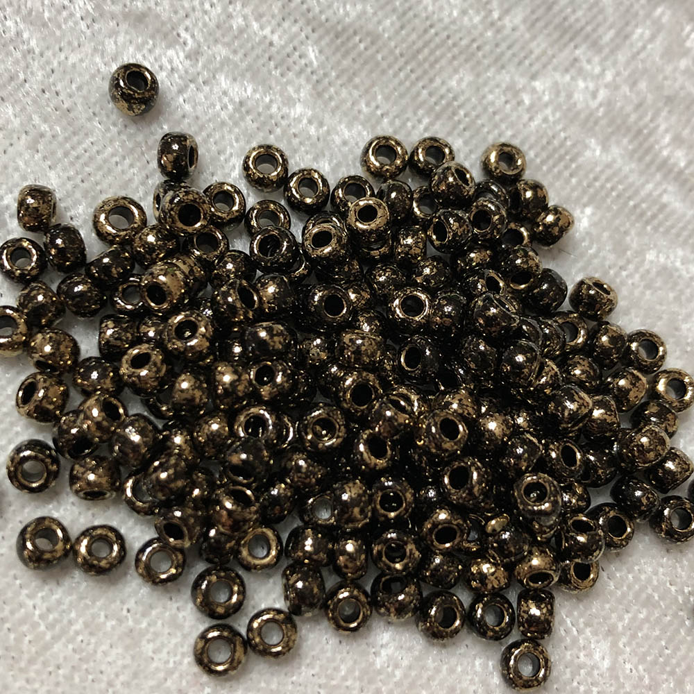 6/0 Gilded Marble Black 1706 Japanese Seed Beads