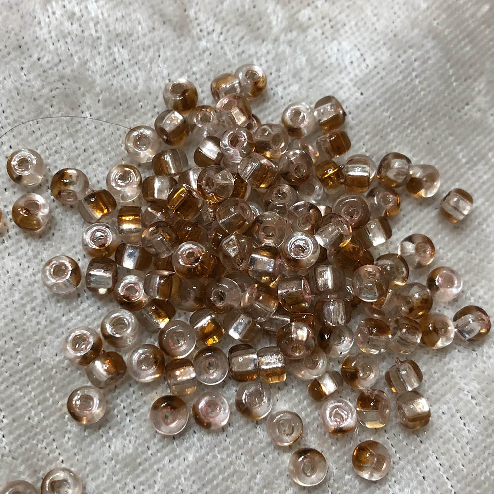 6/0 Bi Color Silver Lined Gold and Crystal 859 Japanese Seed Beads